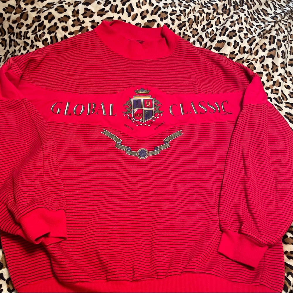 Vintage I.O.U. Global Class Turtle Neck Sweatshirt 80s 90s 1 Owner EUC SZ MED